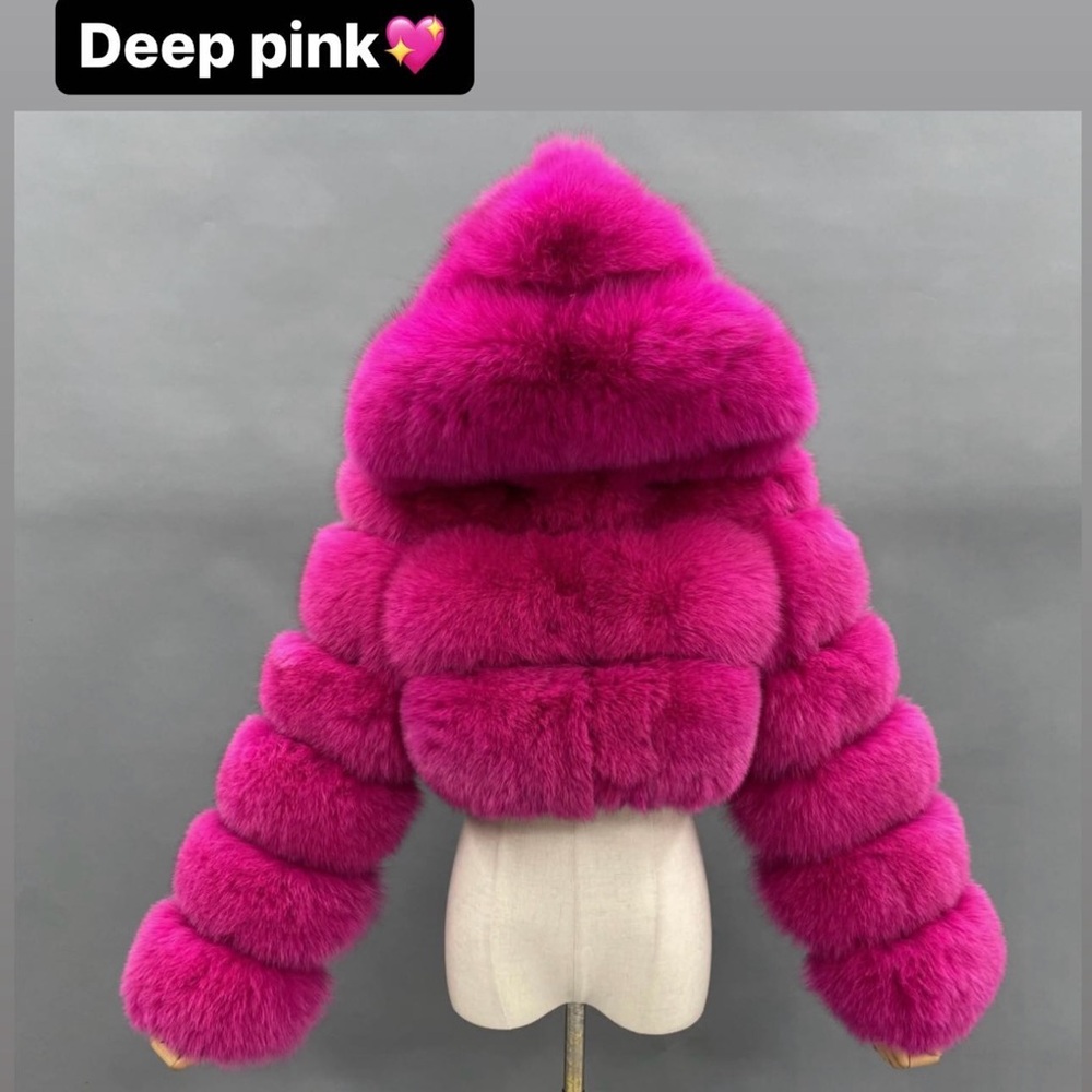 Deep Pink Fur Hooded Jacket